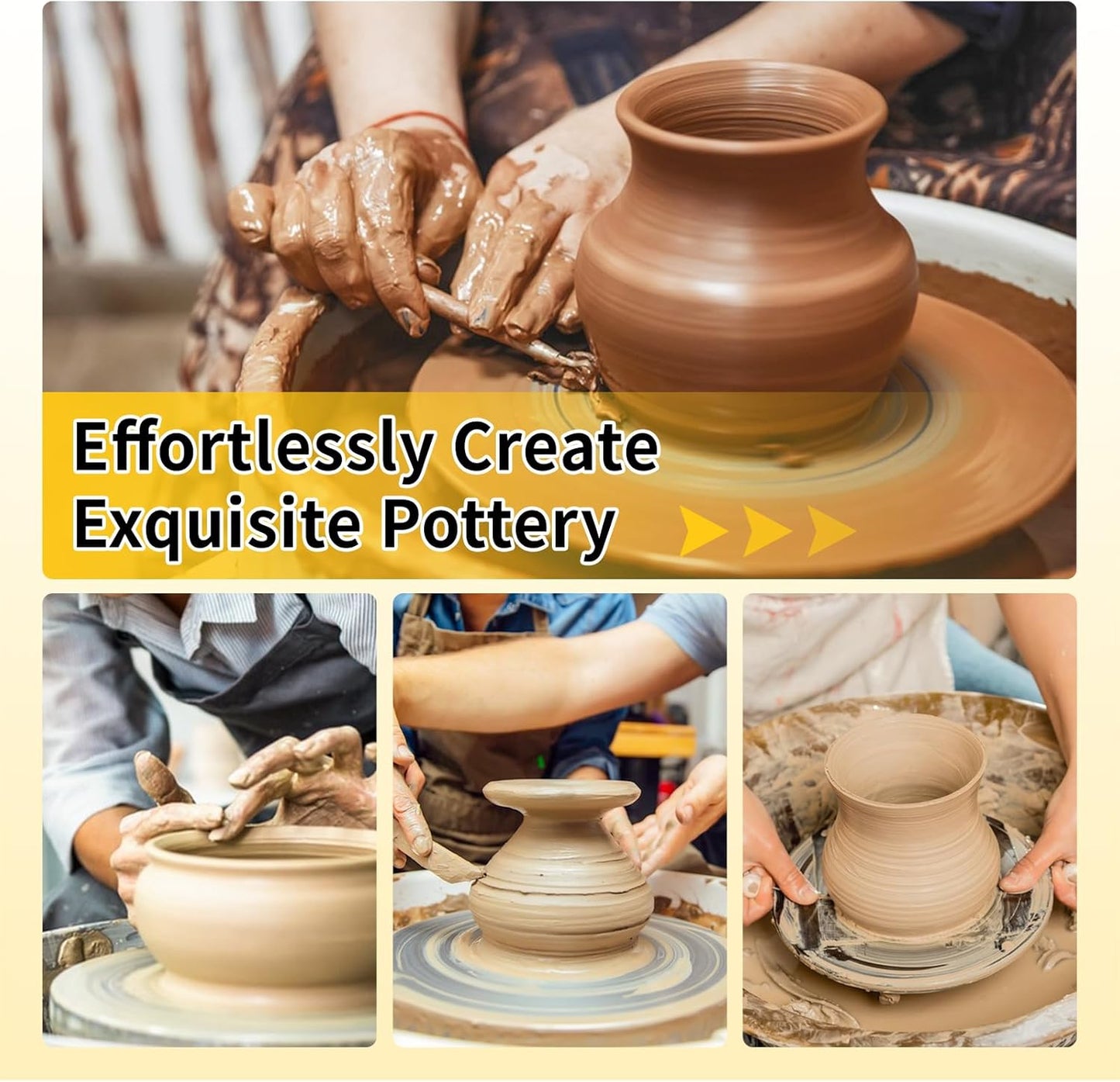 Yncotte 7 Inch Banding Wheel, Double-Sided Pottery Wheel Turnable Aluminium Alloy Metal Sculpting Wheel Rotate with Ball Bearings for Ceramics Clay Model Making Cake Decor Paint Spraying