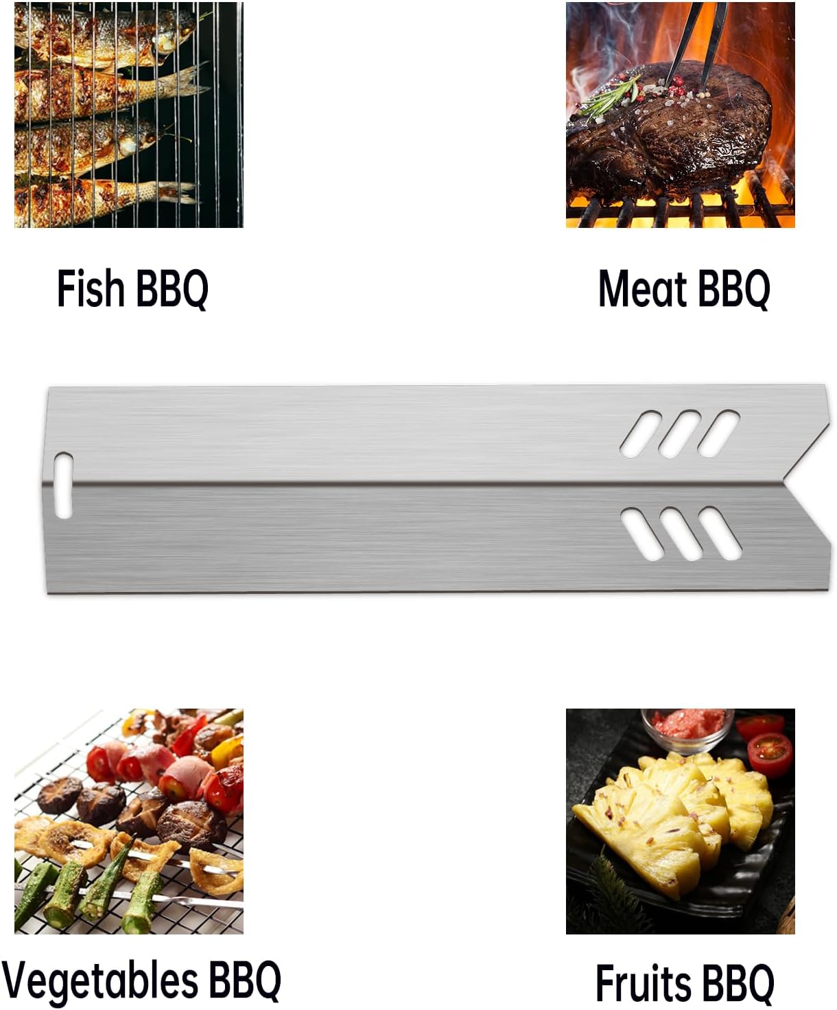 Kalomo Grill Grates Grill Heat Plates Shield Grill Replacement Parts for BBQ Uniflame Grill GBC1030W, GBC1030WRS, GBC1030WRS-C, GBC1134W, GBC1134WRS, Stainless Steel Cooking Grids Accessories
