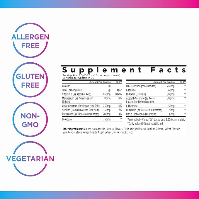 Livingood Daily Electrolytes Powder, Electrolytes Hydration Powder with Vitamin C, Taurine, D Ribose & FOS, Sugar Free Electrolyte Drink Mix, Keto, Gluten Free, Strawberry Lemonade, 30 Servings