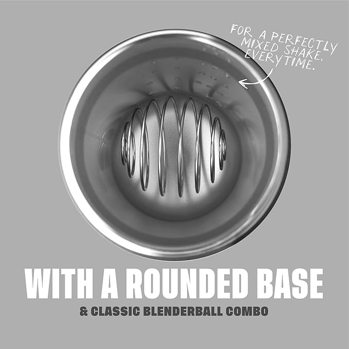 BlenderBottle Strada Shaker Cup Insulated Stainless Steel Water Bottle with Wire Whisk, 24-Ounce, White