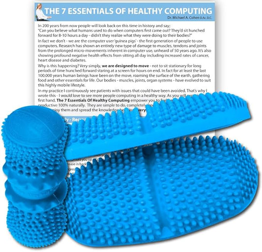 Dr. Cohen's Heatable Computer Survival Kit - FSA Eligible Heatable Massage Roller and Massage Pad Set for Deep Tissue Myofascial Trigger Point Release - AcuPad and AcuBack for Muscle Recovery