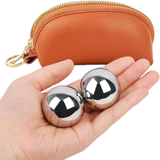 1.5-inch Baoding Balls with Chime: Stainless Steel Baoding Balls, Hand Massage, Meditation Balls — Suitable for Home/Office Exercise, Stress Relief, Anxiety Reduction, and as Holiday Gifts