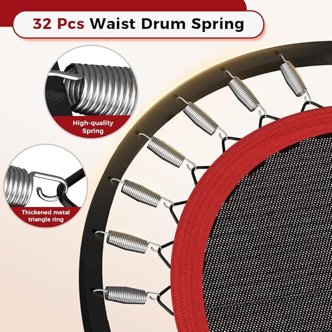 Rebounder Trampoline for Adult,460 LBS Mini Trampoline for Adults with Bar,Exercise Trampoline Indoor/Outdoor Use,40 inch Fitness Rebounder