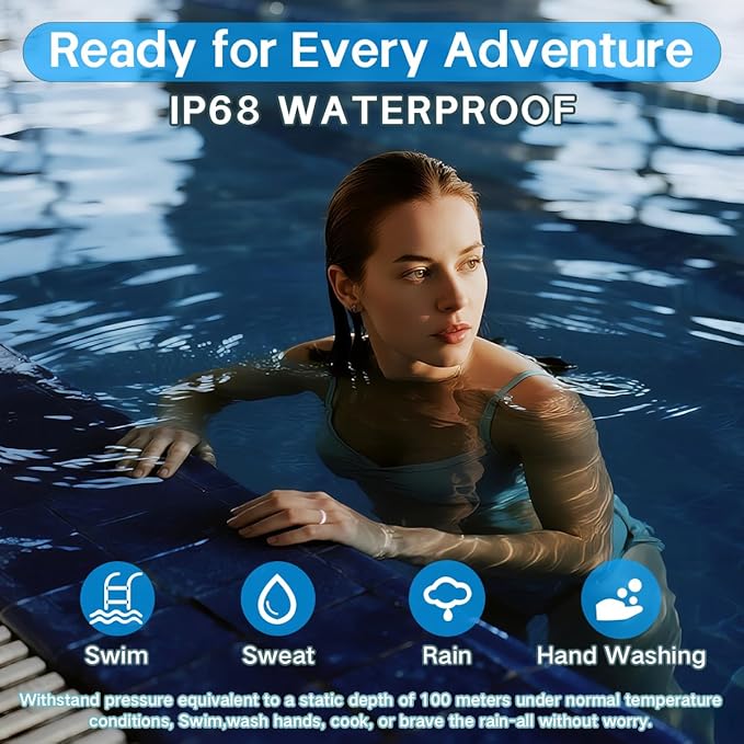 Smart Rings for Women Men,Fitness Tracker Ring,Heart Rate,Blood Oxygen,Blood Pressure,Step Tracker,Sleep Monitoring,No Subscription Fee,IP68 Waterproof Smart Ring for iPhone&Android(Pink 7)