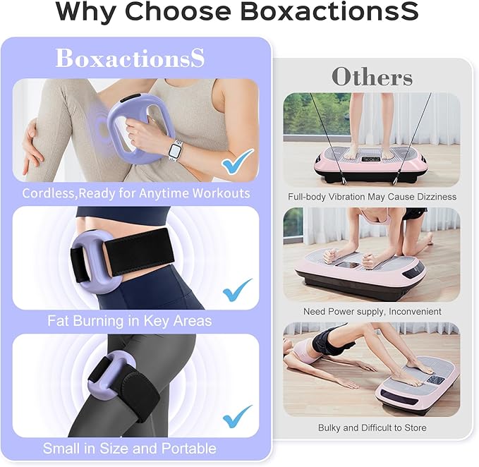 Small Lightweight Vibration Plate Portable,Handheld Lymphatic Drainage Massager,Exercise Shaker Machine for Weight Loss,Cordless and Mini,8-Level Adjustable, Purple