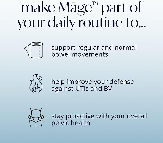 Māge by Solv Wellness Probiotic for Her, Daily Women’s Prebiotic and Probiotics Blend Nutritional Supplements for Digestive, Vaginal PH Balance, Urinary Tract Health Support, 30 Capsules