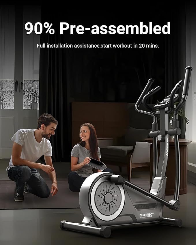 HARISON Elliptical Machine for Home 350 LBS Capacity, Magnetic Elliptical Exercise Machine with 16-Level Resistance Control, Elliptical Trainer with HARISON Bluetooth