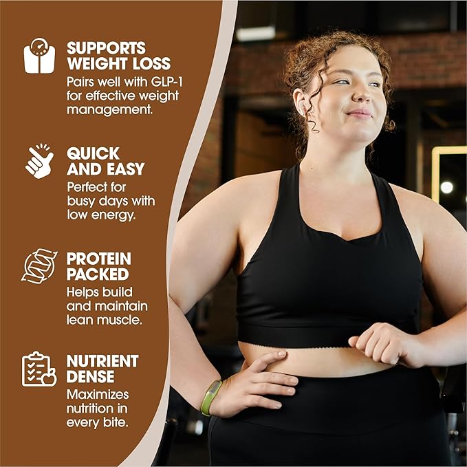 Chocolate Meal Replacement Powder | High Protein with 15G Whey & Soy Isolate | GLP-1 Booster | Best for Lean Shakes for Weight Loss in Women & Men | No Artificial Sweeteners (15 Servings)