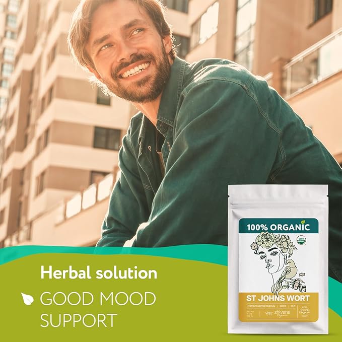 Organic St Johns Wort Tea (4 oz.) – 100% Pure Dried Saint John’s Wort Herb – Te de Hierba de San Juan Organica