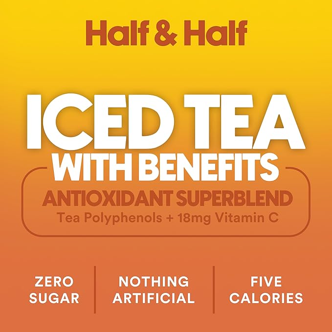 Ryl Half & Half Iced Tea – Antioxidant Superblend, No Artificial Ingredients, Zero Sugar, Five Calories, Low Carb, Non-GMO, Kosher, Gluten Free, Made in the USA, 12-Pack, 16 Fl Oz