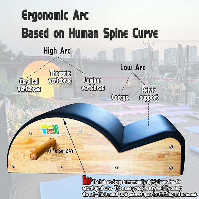 Pilates Spine Corrector for Body Fitness,Spine Supporter for Balance Exercise,Pilates Arc for Core Strengthening & Streching,Pilates Reformer Machine