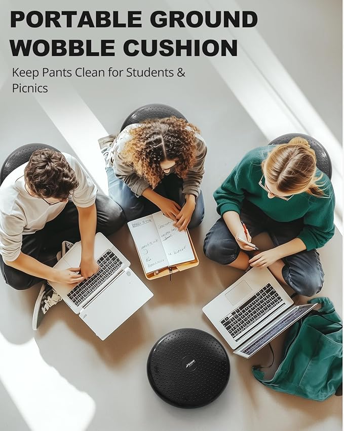 Trideer Wobble Cushion with Inflation Pump - Wiggle Seat for Sensory Kids(Multiple Colors), Balance Disc (Extra Thick)