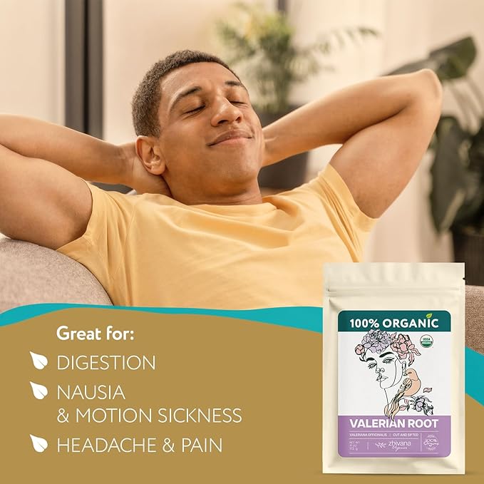 Super Value Pack 5 LB - Organic Valerian Root Tea - Valarian Tea - Stress Release, Nervous System Support - Sleep Better & Longer