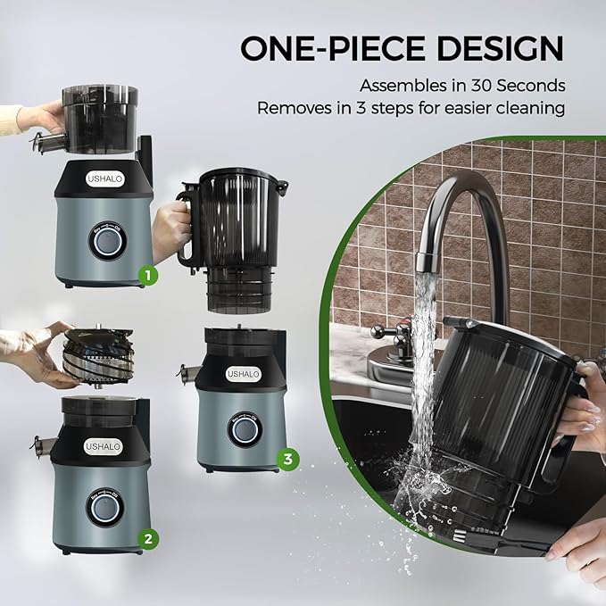 Cold Press Juicer, Juice Extractor Machine with 5.5" Extra Large Feed Chute, 300W Slow Masticating Juicer for Whole Vegetables and Fruits, 1.8L Auto-Feed Time-Saver, Easy to Clean