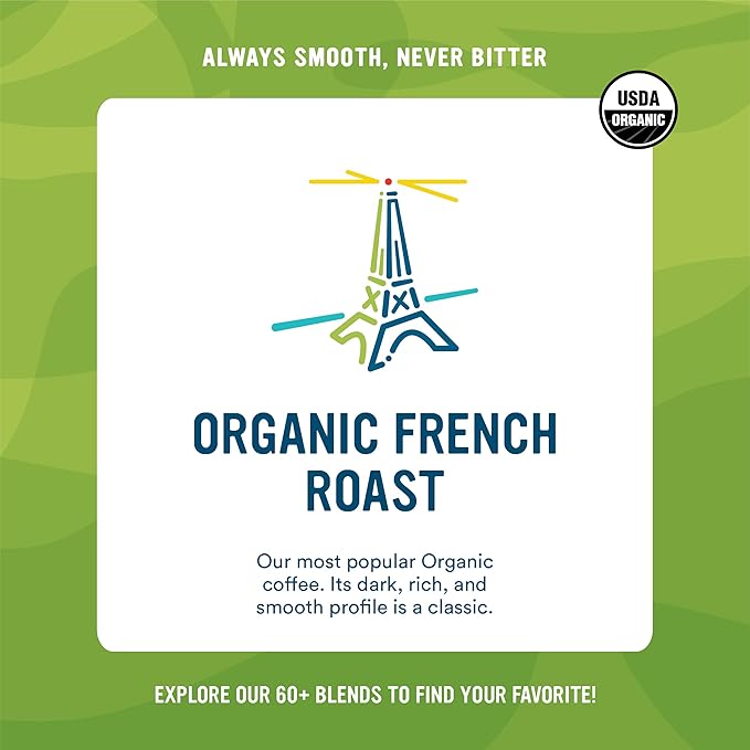 Cameron's Coffee Roasted Whole Bean Coffee, Organic French Roast, 28 Ounce