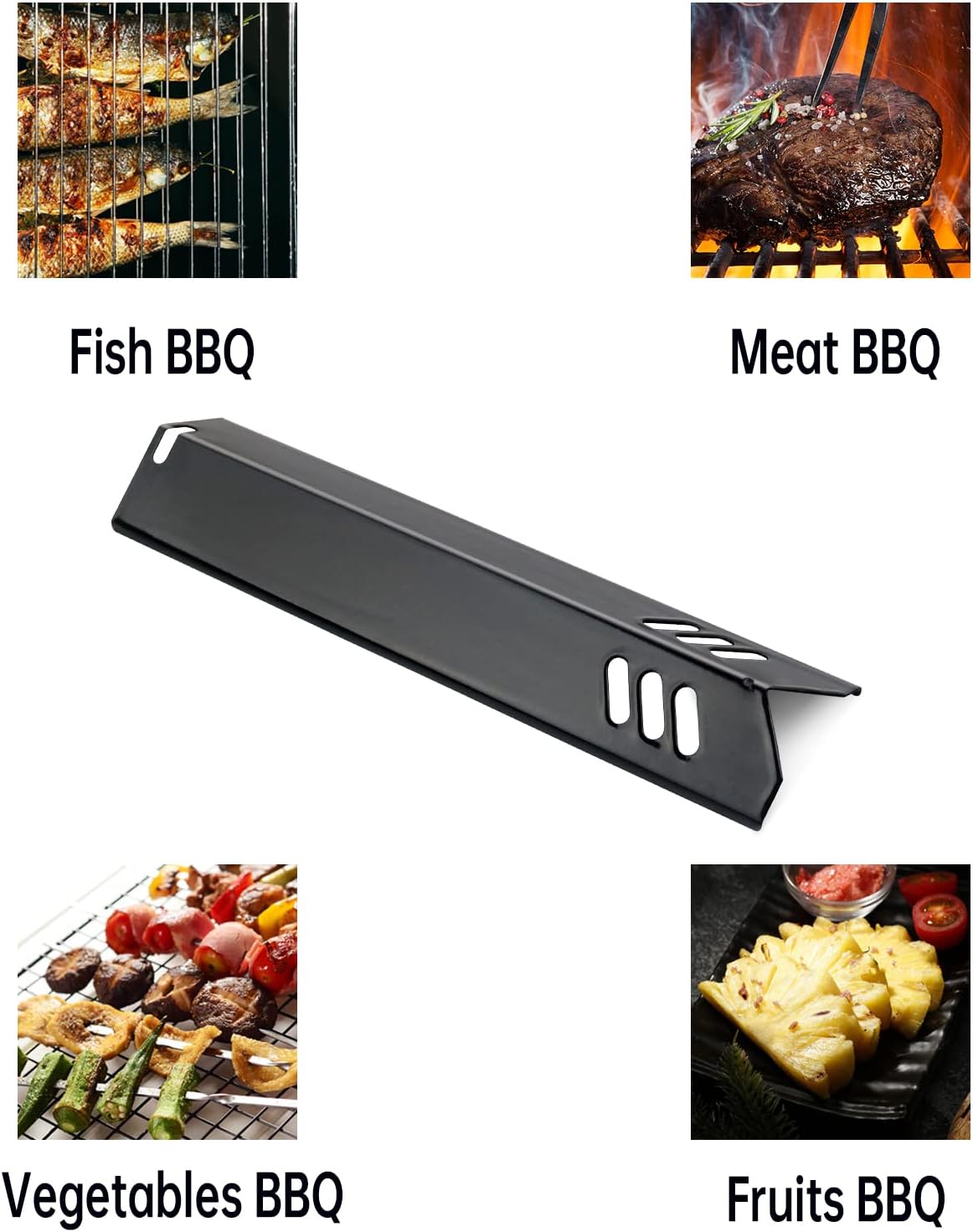 Kalomo Grill Grates Grill Replacement Parts for BBQ Uniflame Grill GBC1030W, GBC1030WRS, GBC1030WRS-C, GBC1134W, GBC1134WRS, Porcelain Steel Heat Plates Shield Cooking Grids Accessories