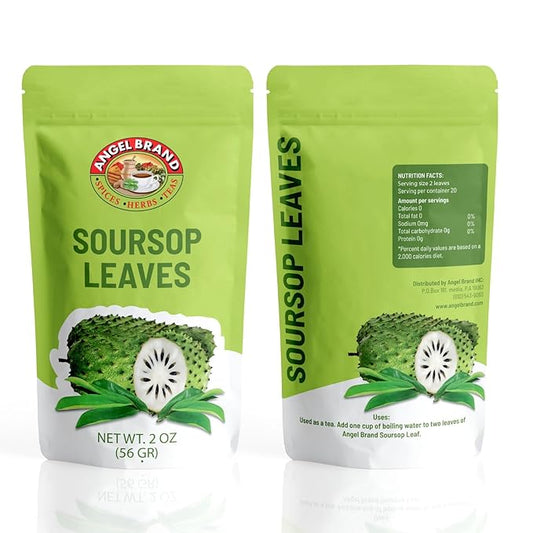 Angel Brand Soursop Leaves – Dried Guanabana Leaves for Herbal Tea, Ideal for Brewing Refreshing and Beneficial Drinks, Natural Soursop Tea Leaves for Everyday Enjoyment – 2oz