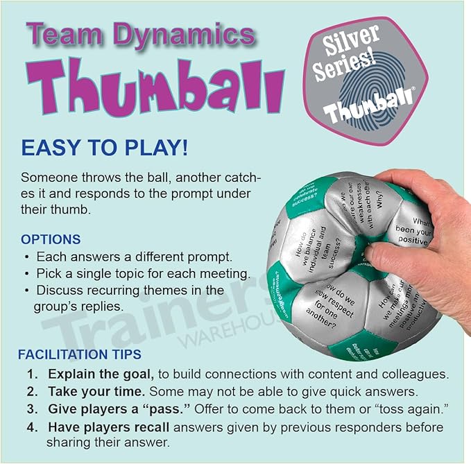 Trainers Warehouse 6" Thumball Collection, 32 Prompts for Conversation, Team Building, Relationship and Training