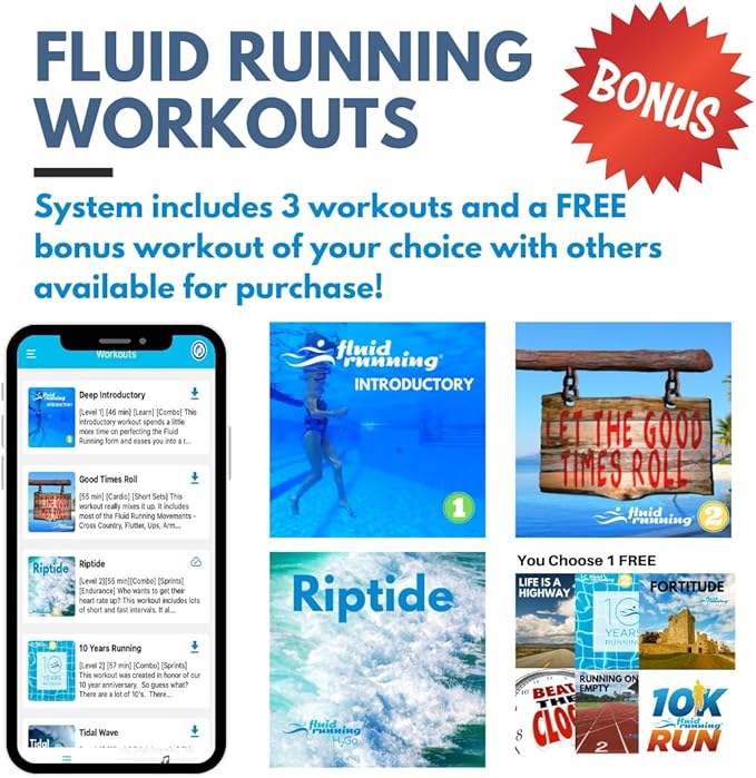 System | Deep Water - 4 Audio Workouts Free with Your Flotation Belt & Waterproof Earbuds. App-Based, Coached Full Body Workout. for Injury Recovery, Weight Loss & General Fitness.