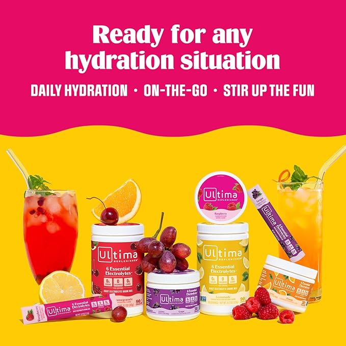 Ultima Replenisher Daily Electrolyte Powder Drink Mix – Sugar Free – Strawberry Margarita, 90 Servings – Hydration Powder with 6 Key Electrolytes and Trace Minerals – Keto Friendly, Non-GMO