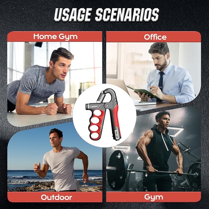 Hand Gripper Strengthener, Hand Squeezer Adjustable Resistance, Grip Strengthener Forearm Strengthener, Hand Exerciser for Muscle Building and Injury Recover, Forearm Strengthener