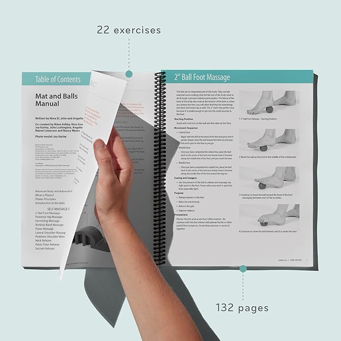 Balanced Body Mat and Ball Guide, Ball and Mat Pilates Guide for Workout Equipment, for Home Gym or Studio Use