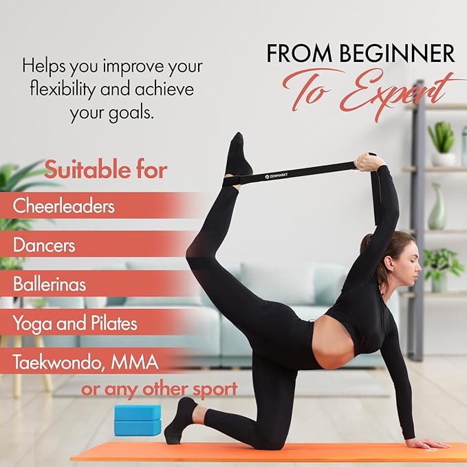 Stretching Strap for Cheer – Flexibility Stunt Strap for Cheerleaders – Durable Cheer Stretching Bands for Improved Flexibility, Range of Motion – Essential Cheer Accessories