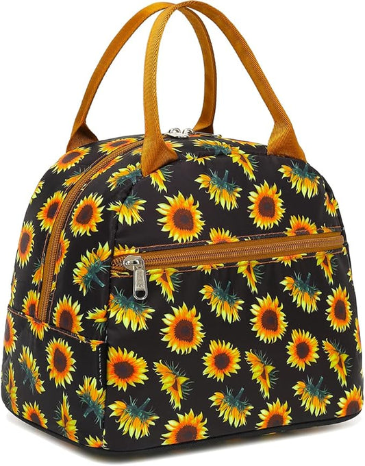 FlowFly Insulated Lunch Cooler Bag - Tote Bag Organizer for Women/Men, SunFlower