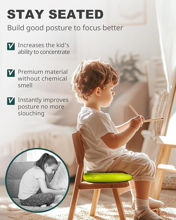 Trideer Wobble Cushion with Inflation Pump - Wiggle Seat for Sensory Kids(Multiple Colors), Balance Disc (Extra Thick)