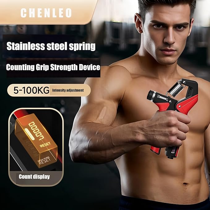 Hand Strengthener,Grip Strengthener Forearm,Hand Grip Strengthener with Adjustable Resistance 11-220Lbs(5-100KG),Forearm Strengthener, Hand Exerciser for Muscle Building and Injury Recover