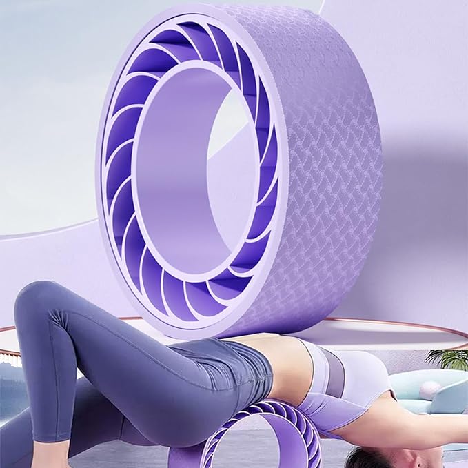 Curve magic wheel:Fit Prop Foam Padded Back Stretcher Wheel with Center Spine Cradle,Yoga Wheel for Improving Yoga Poses, Backbends Balance Stretching PainEssential high-value fitness tool