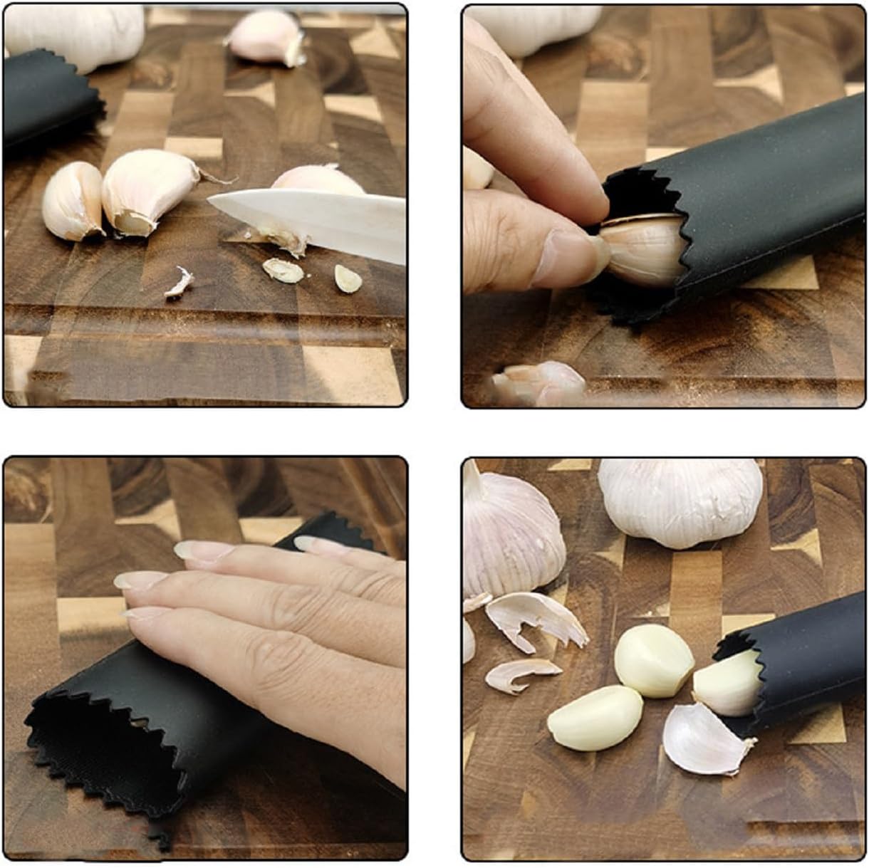 Garlic press kitchen tool garlic peeler stainless steel professional ginger crusher ergonomic labor-saving crusher (S)