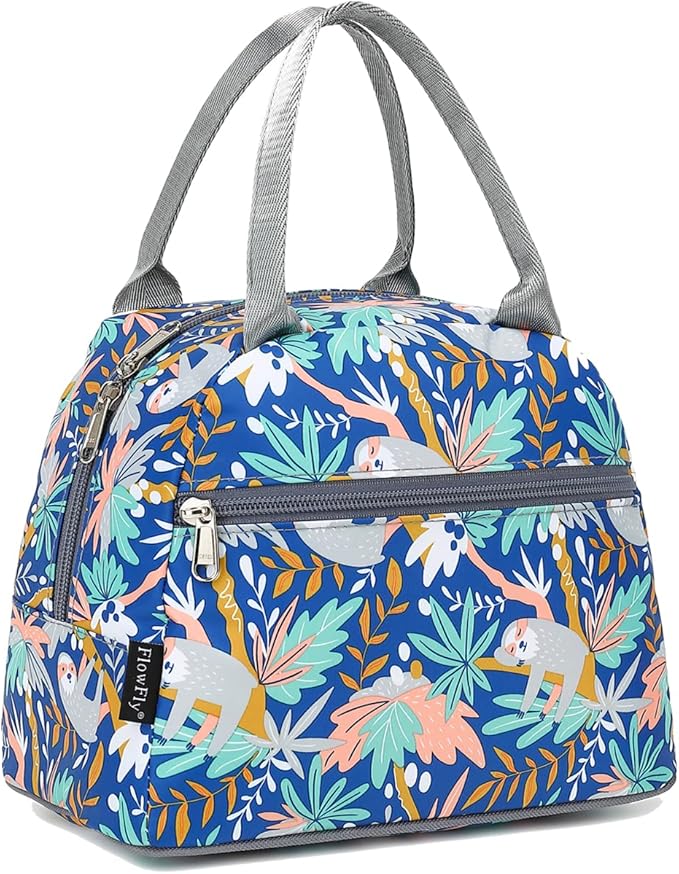 FlowFly Insulated Lunch Cooler Bag - Tote Bag Organizer for Women/Men, Sloth