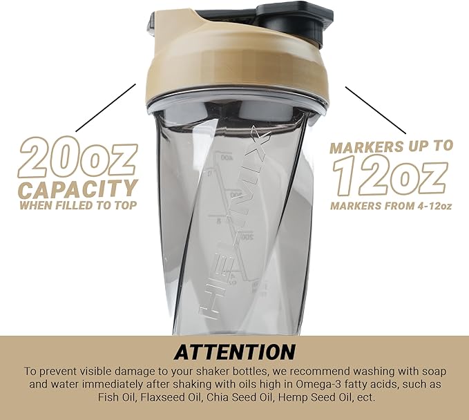HELIMIX 1.5 Vortex Blender Shaker Bottle Holds Upto 20oz | No Blending Ball or Whisk | USA Made | Portable Pre Workout Whey Protein Drink Shaker Cup | Mixes Cocktails Smoothies Shakes | Top Rack Safe