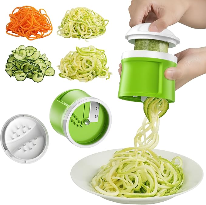 Mandoline Slicer & Spiralizer slicer for kitchen, French Fry Cutter, vegetable slicer, Potatoes chopping with Thickness Adjuster, Veggie Dicer,Zucchini,Faster Kitchen Slicer for Meal Prep
