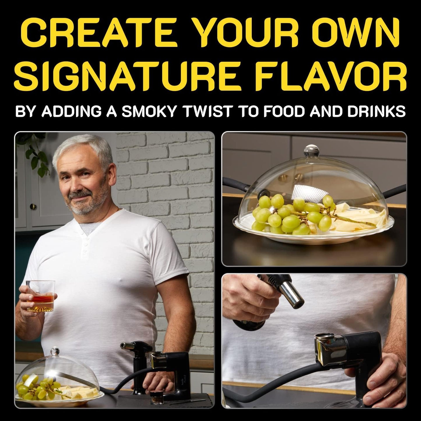 Cocktail Smoker Kit - Whiskey Smoker Kit - Smoke Infuser - Extended Kit, 14 PCS, Smoker Machine with Accessories and Wood Chips - Indoor Smoker - Gift for Men