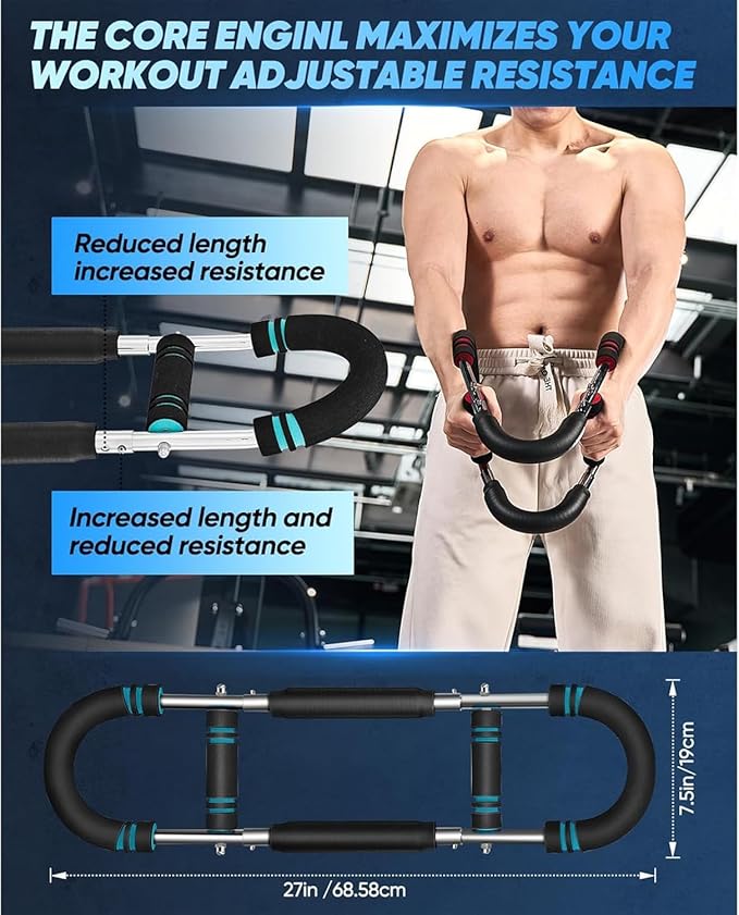 Vedaeyer Twister Arm Trainer, 40-100lb Arm Trainer for Men - Chest/Shoulder/Triceps Workout Equipment, Portable Spring Resistance Home Fitness Equipment, 3-Level Adjustable Design