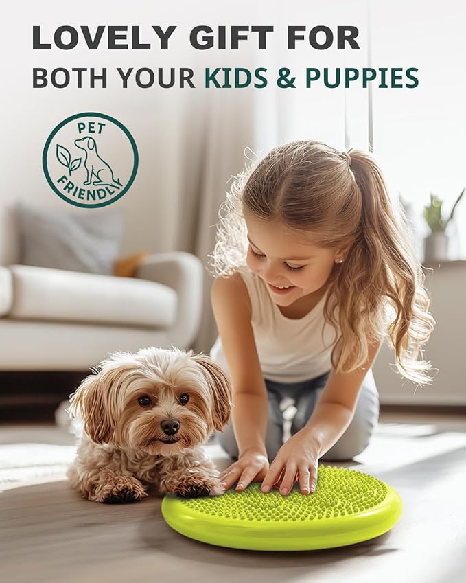 Trideer Wobble Cushion with Inflation Pump - Wiggle Seat for Sensory Kids(Multiple Colors), Balance Disc (Extra Thick)