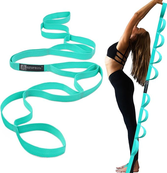 Premium Durable Stretch Straps with Loops, Stretching Strap for Physical Therapy, Multi-Loop Yoga Strap Fitness Exercise Strap for Yoga, Pilates, Dance, Flexibility&Exercise