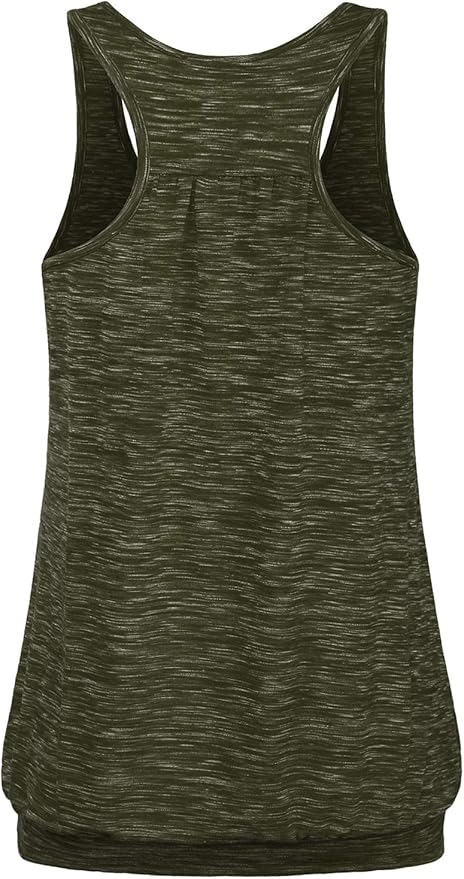 Miusey Womens Sleeveless Round Neck Loose Fit Racerback Yoga Tank Top