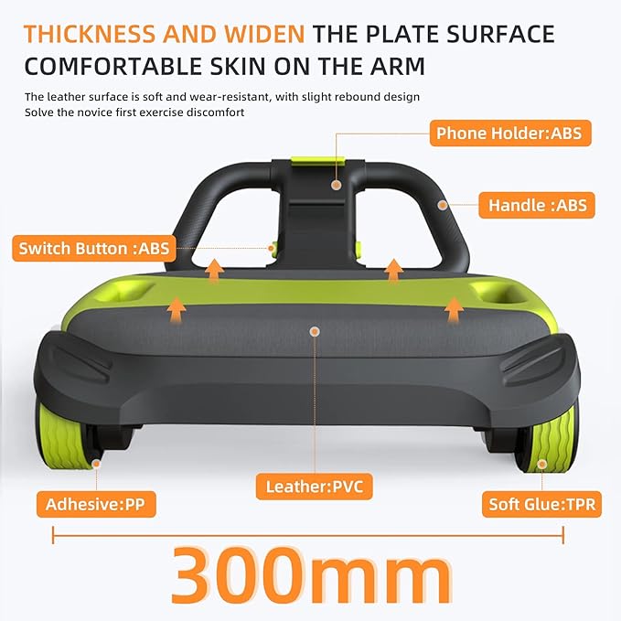 FIAMERMOR 2025 AB Roller Wheel - 4 wheel elbow support abdominal wheel automatic rebound abdominal fat burning weight loss core training equipment home/gym