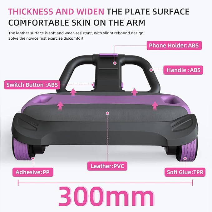 FIAMERMOR 2025 AB Roller Wheel - 4 wheel elbow support abdominal wheel automatic rebound abdominal fat burning weight loss core training equipment home/gym