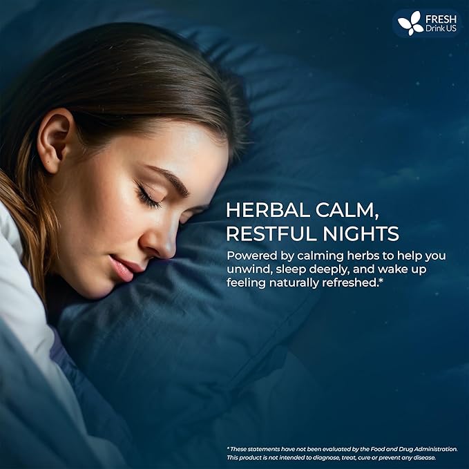 FreshDrinkUS, Premium 55 Tea Bags Better Sleep Herbal Tea | Caffeine-Free Loose Leaf Blend with Spearmint Leaves, Lemongrass Leaves, and Hawthorn Berry β Naturally Refreshing and Aromatic.