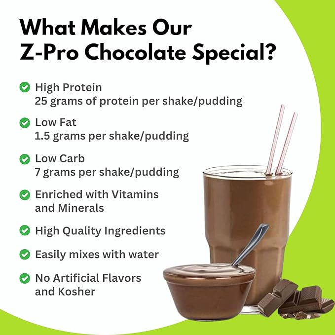 R-Kane Z-Pro 25 Protein Shakes: High Protein Chocolate Shake and Pudding Mix, Weight Loss Chocolate Protein Drinks, Natural Energy Booster Meal Replacement Shake, Low Calorie, Low Carb Protein Powder
