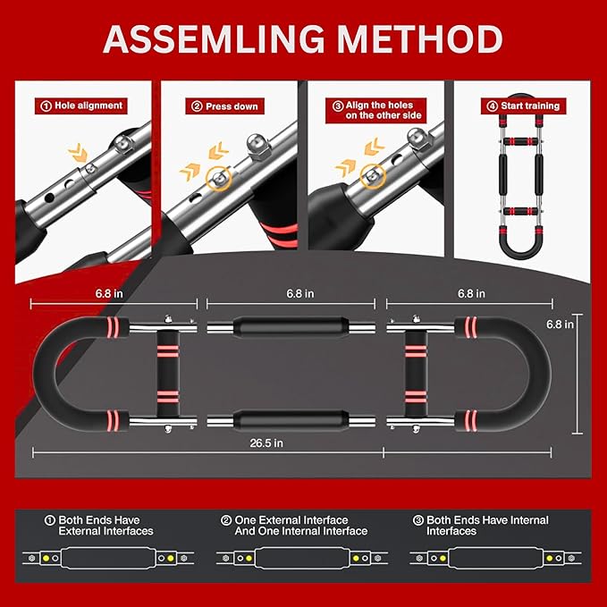Twister Arm Trainer – Adjustable Resistance Chest Expander & Forearm Strengthener – Steel Core Upper Body Workout Bar for Arms, Wrists, Shoulders & Home Gym Fitness