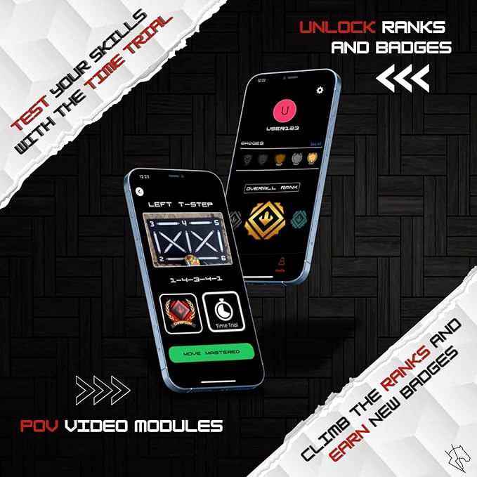 Soccer Training Mat - App with Video Modules Included, Ball Mastery Trainer, Football Footstep Equipment, Durable and High Performance Rubber, Gift for Boys and Girls