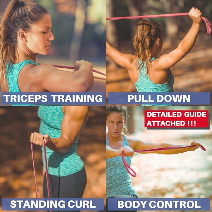 LEZER Resistance Bands - Pull Up Bands for Home Gym Fitness, Stretching, Physical Therapy & Training - Includes Instruction