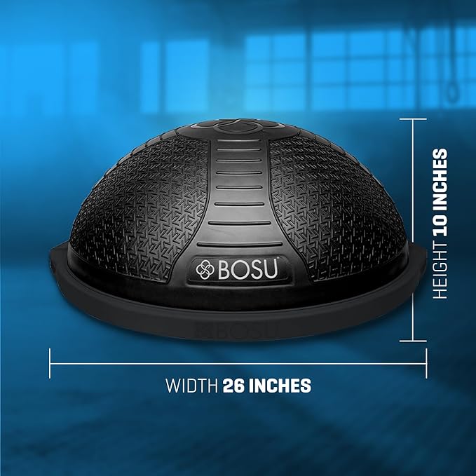 BOSU NexGen 25IN Home Fitness Exercise Gym Strength Flexibility Balance Trainer with Rubberized Non Skid Surface and Hand Air Pump