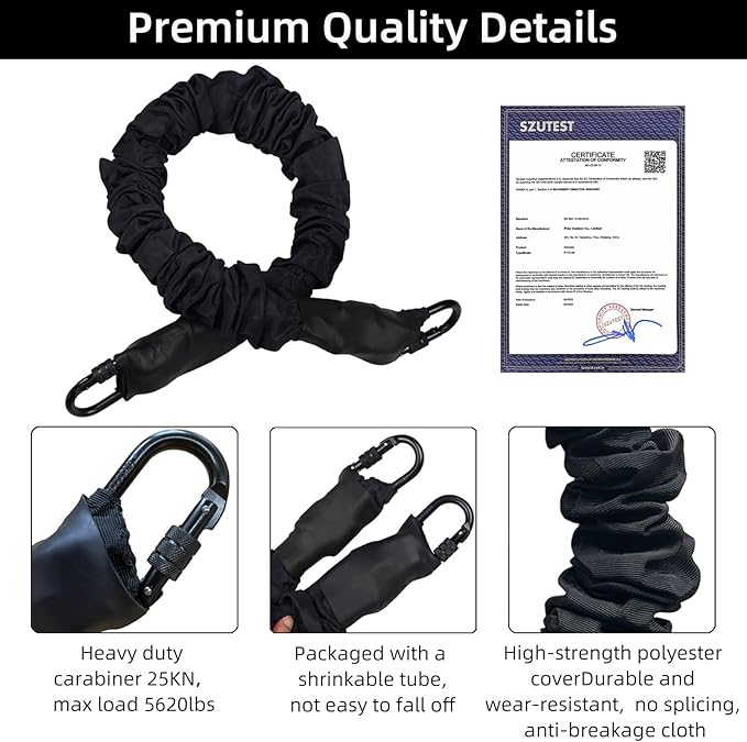 PRIOR FITNESS Premium Bungee Cord, Heavy Duty Bungee Fitness Cord,110-176Pounds Resistance Cord Elastic Rope Suspension Workout Fitness Bands for Exercise at Home Gym Include ONLY 1* Extra Bungee Cord