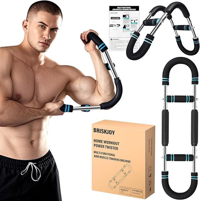 Twister Arm Trainer, 60-110lb Arm Exerciser, Adjustable Chest Workout Equipment Power Twister Bar for Upper Body Strength Training, Arm Strength Trainer Forearm Shoulder Home Fitness Equipment